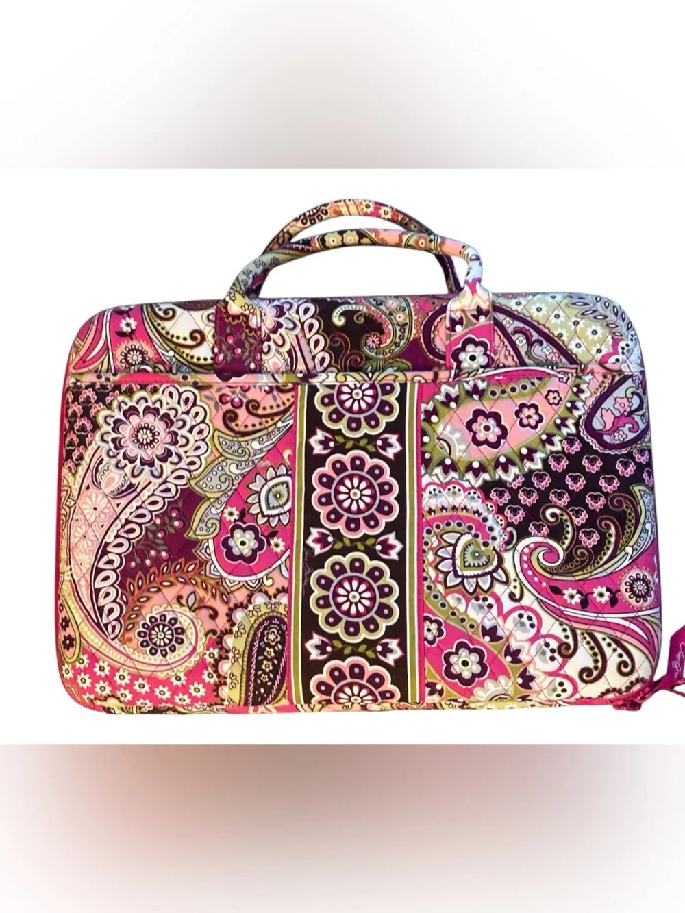 Vera Bradley Very Berry Paisley Quilted Laptop Bag-missing crossbody strap